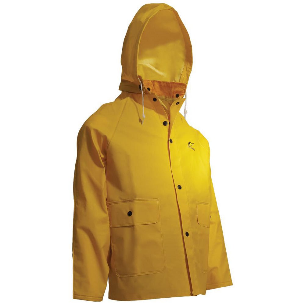 Rain Jacket: Size Large, 0, Yellow, Polyester & PVC