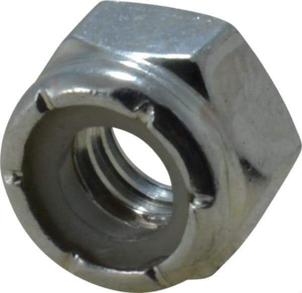 Value Collection - 5/16-18 UNC Grade 2 Hex Lock Nut with Nylon Insert - 1/2" Width Across Flats, 23/64" High, Zinc-Plated Finish - Eagle Tool & Supply