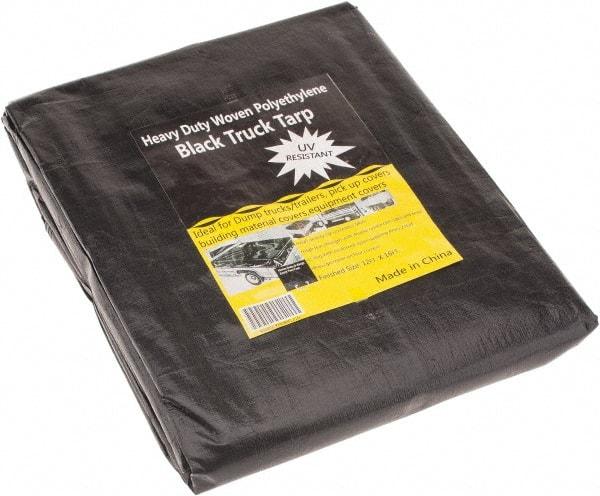Value Collection - 16' Long x 12' Wide Polyethylene Tarp & Dust Cover - Black, Grommet, 11 to 12 mil Thickness - Eagle Tool & Supply