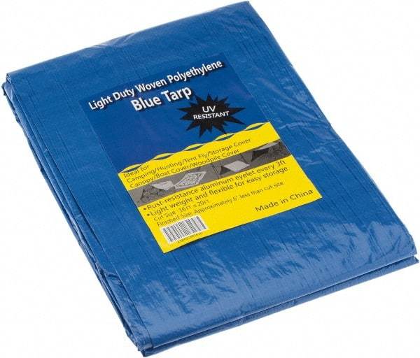 Value Collection - 20' Long x 16' Wide Polyethylene Tarp & Dust Cover - Blue - Eagle Tool & Supply