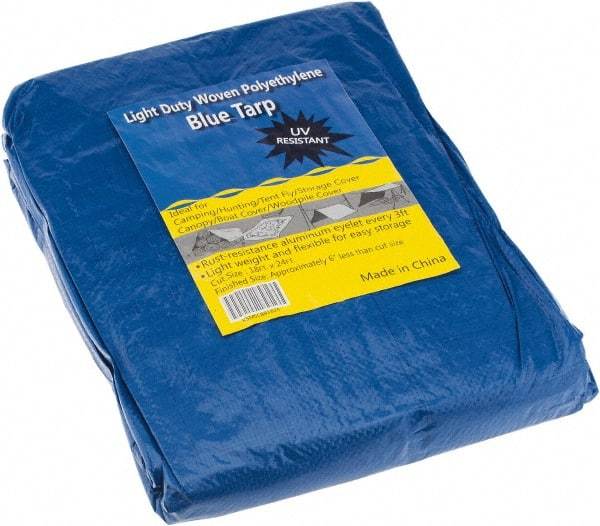 Value Collection - 24' Long x 18' Wide Polyethylene Tarp & Dust Cover - Blue - Eagle Tool & Supply