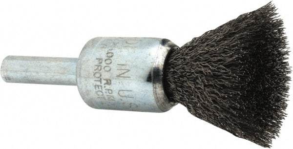 Anderson - 1/2" Brush Diam, Crimped, End Brush - 1/4" Diam Shank, 25,000 Max RPM - Eagle Tool & Supply