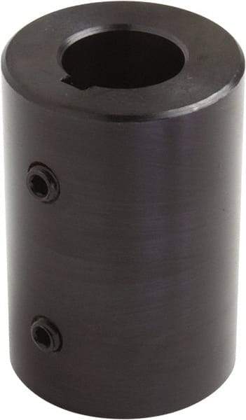 Climax Metal Products - 1-3/4" Inside x 2-3/4" Outside Diam, Set Screw Rigid Coupling with Keyway - 4-1/2" Long x 3/8" Keyway Width x 3/16" Keyway Depth - Eagle Tool & Supply
