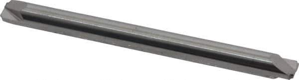 Accupro - 0.01" Radius, 1/8" Mill Diam, 2 Flute Solid Carbide Corner Rounding End Mill - Double End, Uncoated, 1-1/2" OAL, 1/8" Shank Diam - Eagle Tool & Supply