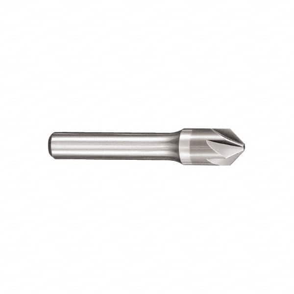 SGS - 1" Head Diam, 1/2" Shank Diam, 6 Flute 60° Solid Carbide Countersink - Eagle Tool & Supply