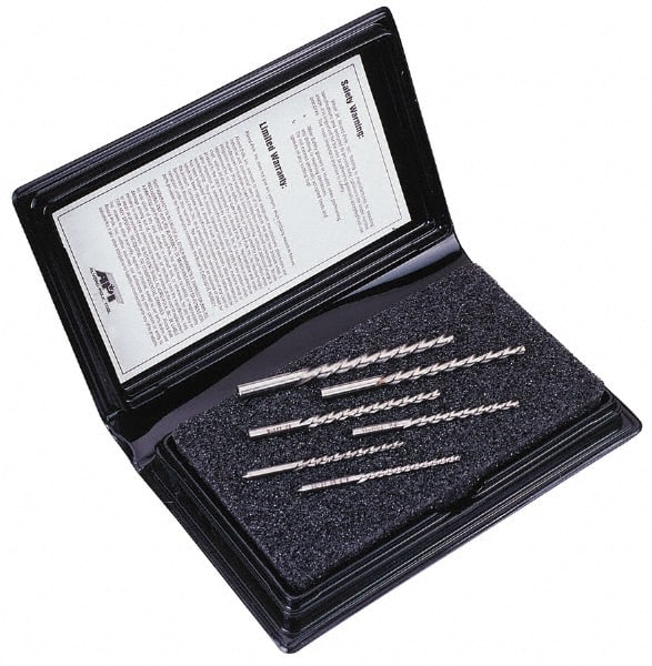 Alvord Polk - #0 to #5 Pin, 0.1287 to 0.2409" Diam, 0.1287 to 0.2409" Small End, Straight Shank, Taper Pin Reamer Set - Eagle Tool & Supply