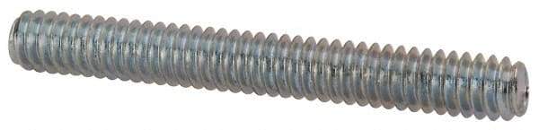 Value Collection - 1/4-20 2" OAL Fully Threaded Stud - Carbon Steel, Zinc-Plated Finish - Eagle Tool & Supply