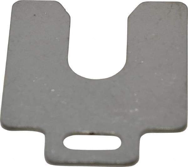 Made in USA - 10 Piece, 2 Inch Long x 2 Inch Wide x 0.075 Inch Thick, Slotted Shim Stock - Stainless Steel, 5/8 Inch Wide Slot - Eagle Tool & Supply