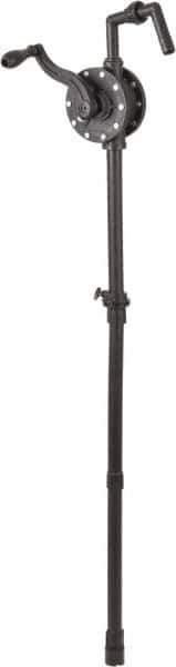 PRO-LUBE - 6 GPM, Polypropylene Hand Operated Rotary Pump - For 15 to 55 Gal Drums, For Detergents, Dispenses Petroleum Based Media & Variety of Other Fluids Such as Antifreeze, Glycerin & Windshield Fluids - Eagle Tool & Supply
