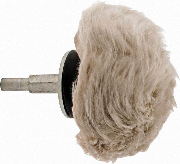 Dico - 3" Diam, 1/4" Shank Diam, Mushroom Shaped Mounted Bob - Medium Density, 2-1/2" Head Length, Wool Felt - Eagle Tool & Supply