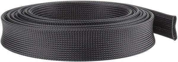 Techflex - Black Braided Expandable Cable Sleeve - 10' Coil Length, -103 to 257°F - Eagle Tool & Supply