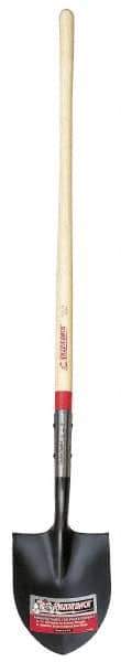 Razor-Back - 12" High x 8-3/4" Wide Round Steel Shovel - 48" Long Wood Straight Handle, Front Turned - Eagle Tool & Supply