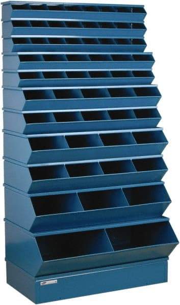 Stackbin - 11 Bin, Shelving Unit with Openings & Base - 37" Wide x 76" High - Eagle Tool & Supply