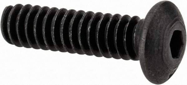 Value Collection - #4-40 UNC Hex Socket Drive, Button Screw - Alloy Steel, Black Oxide Finish, Fully Threaded, 7/16" Length Under Head - Eagle Tool & Supply
