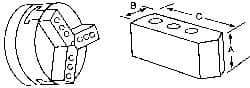 Abbott Workholding Products - 4" & Up Chuck Capacity, Northfield Attachment, Square Soft Lathe Chuck Jaw - 3 Jaws, Aluminum, 1.895mm Long x 3/4" Wide x 3" High - Eagle Tool & Supply