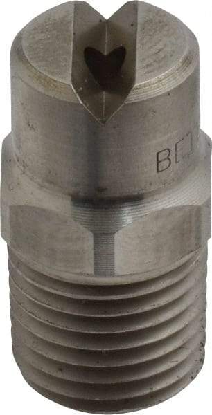 Bete Fog Nozzle - 1/4" Pipe, 65° Spray Angle, Grade 303 Stainless Steel, Standard Fan Nozzle - Male Connection, 4.74 Gal per min at 100 psi, 0.141" Orifice Diam - Eagle Tool & Supply