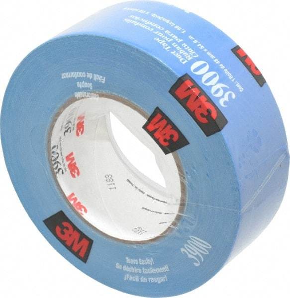 3M - 2" x 55m Blue Duct Tape - 8.1 mil, Rubber Adhesive, Polyethylene Film Backing, 32 Lb/ln Tensile Strength, 200°F Max, Series 3900 - Eagle Tool & Supply