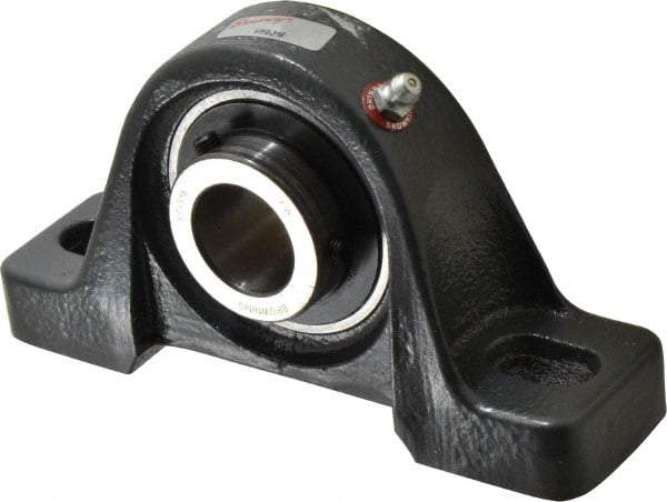 Browning - 1" ID, 6-3/16" OAL x 3-11/32" OAH Pillow Block - 2,567 Lb Static Cap, 4,381 Lb Dyn Cap, 4-5/8" Btw Mnt Hole Ctrs, 1-3/4" Base-to-Ctr Ht, Cast Iron - Eagle Tool & Supply