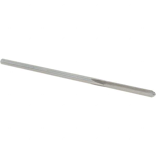 Alvord Polk - 0.117" High Speed Steel 4 Flute Chucking Reamer - Straight Flute, 0.112" Straight Shank, 7/8" Flute Length, 3-1/2" OAL - Eagle Tool & Supply