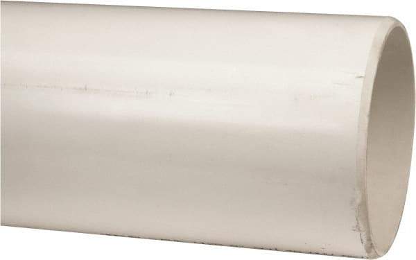 Made in USA - 8" Pipe, 5' Long PVC Unthreaded Plastic Pipe Nipple - 160 Max psi, 7.94" ID x 8-5/8" OD, Schedule 40, White - Eagle Tool & Supply