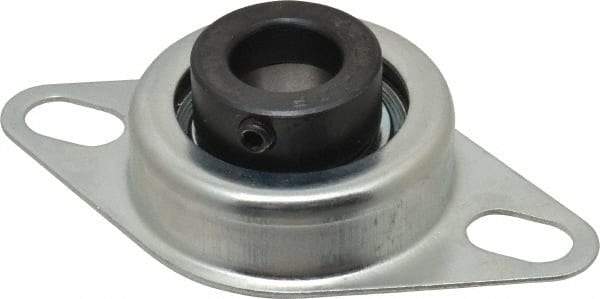 Value Collection - 3/4" ID, 1.2205" OAL x 4-1/2" OAH 2-Bolt Flange - 1,650 Lb Static Cap, 2,830 Lb Dyn Cap, 3-3/8" Btw Mnt Hole Ctrs, Stamped Steel Rubber Mount - Eagle Tool & Supply