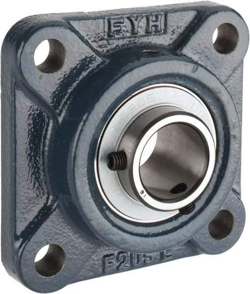 Value Collection - 1" ID, 3-3/4" OAW x 3-3/4" OAL x 3-3/4" OAH 4-Bolt High Temperature Flange Bearing - 1,740 Lb Static Cap, 3,100 Lb Dyn Cap, 2-3/4" Btw Mnt Hole Ctrs, 5/8" Base-to-Ctr Ht, Cast Iron - Eagle Tool & Supply