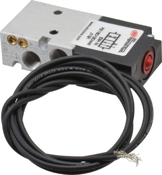 ARO/Ingersoll-Rand - 1/8", 4-Way Body Ported Stacking Solenoid Valve with Speed Control - 120 VAC, 0.2 CV Rate, 2.8" High - Eagle Tool & Supply