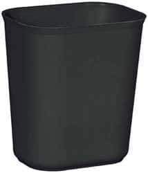 Rubbermaid - 14 Qt Black Rectangle Trash Can - Fiberglass, 12-1/4" High x 11-1/8" Long x 8-1/4" Wide - Eagle Tool & Supply