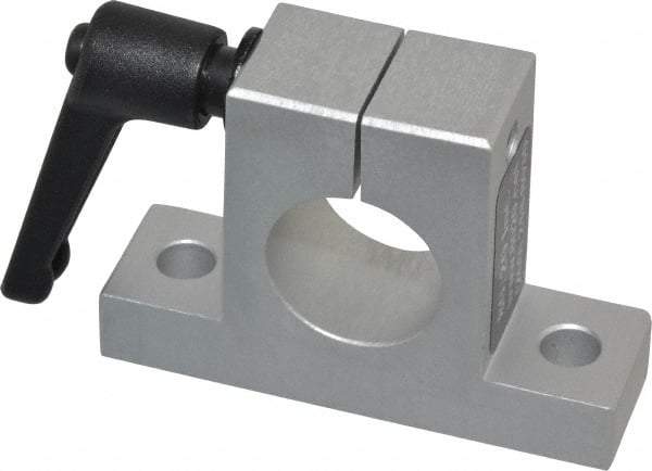 80/20 Inc. - 3 Inch Wide x 2-1/8 Inch High x 7/8 Inch Deep Horizontal Quick Clamp - 1.004 Inch Hole x 0.328 Inch Bolt Hole Diameter - Eagle Tool & Supply