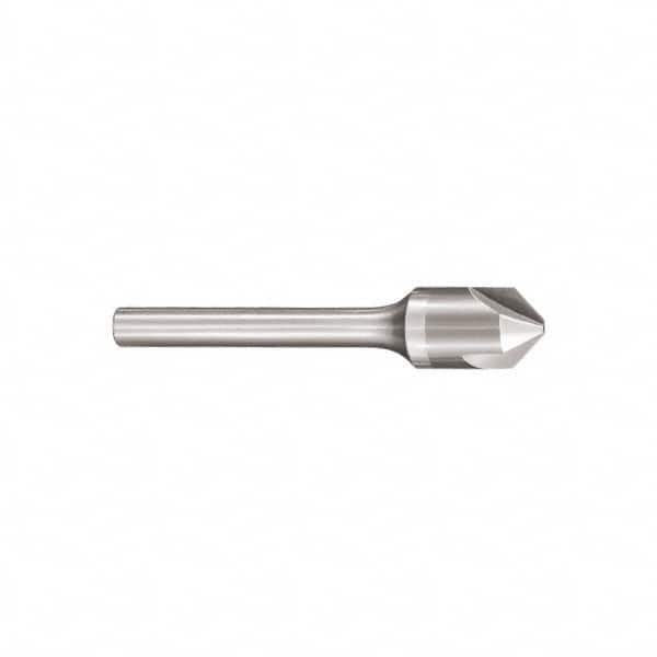 SGS - 3/8" Head Diam, 1/4" Shank Diam, 3 Flute 90° Solid Carbide Countersink - Eagle Tool & Supply