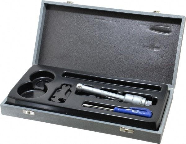 TESA Brown & Sharpe - 0.6 to 0.7", 3" Gage Depth, Mechanical Inside Hole Micrometer - 0.0002" Graduation, Ratchet Stop Thimble - Eagle Tool & Supply