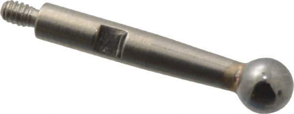 TESA Brown & Sharpe - 3mm Ball Diam, Carbide, Ball Test Indicator Contact Point - 1/2" Contact Point Length, Use with Brown & Sharpe BesTest 599 Series - Eagle Tool & Supply