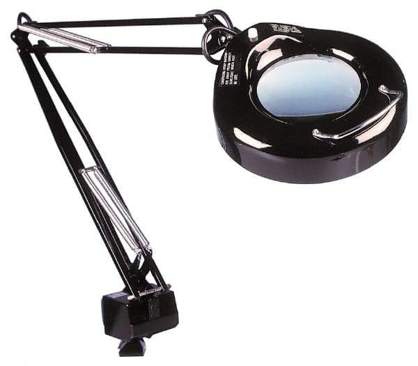 Value Collection - 38 Inch, Swing Arm, Clamp on, Fluorescent, Black, Magnifying Task Light - 22 Watt, 1.75x Magnification, 5 Inch Wide, 5 Inch Long - Eagle Tool & Supply
