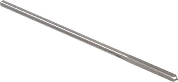 Alvord Polk - #27 High Speed Steel 4 Flute Chucking Reamer - Straight Flute, 0.135" Straight Shank, 1" Flute Length, 4" OAL - Eagle Tool & Supply