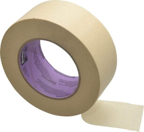 3M - 2" Wide x 60 Yd Long Tan Paper Masking Tape - Series 2040, 5.5 mil Thick, 23 In/Lb Tensile Strength - Eagle Tool & Supply
