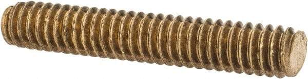 Value Collection - 1/4-20 1-1/2" OAL Fully Threaded Stud - Brass, Plain Finish - Eagle Tool & Supply
