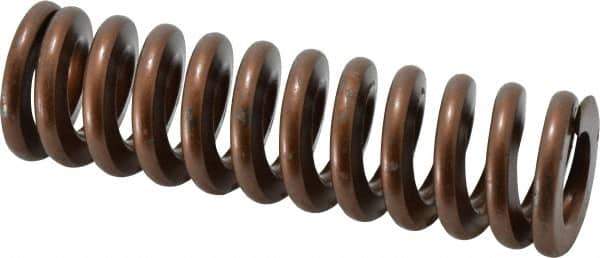 Associated Spring Raymond - 1-1/2" Hole Diam, 3/4" Rod Diam, 5" Free Length, Gold Die Spring - 1068 Lb Max Deflection, 1.5" Max Deflection, Heavy Duty, Chromium Alloy Steel - Eagle Tool & Supply