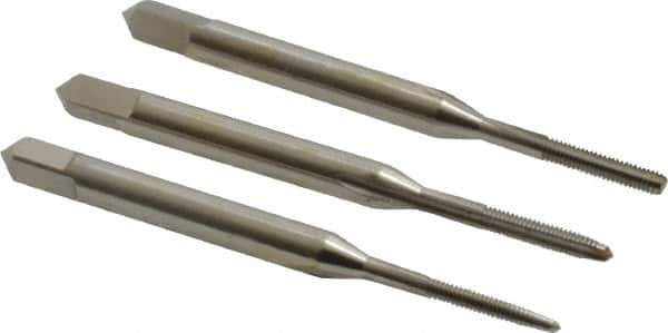 Hertel - #1-72 UNF, 2 Flute, Bottoming, Plug & Taper, Bright Finish, High Speed Steel Tap Set - 1-11/16" OAL, 2B/3B Class of Fit - Eagle Tool & Supply