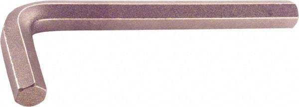 Ampco - 19mm Hex, Long Arm, Nonsparking Hex Key - 180mm OAL, Beryllium Copper Alloy, Metric System of Measurement - Eagle Tool & Supply