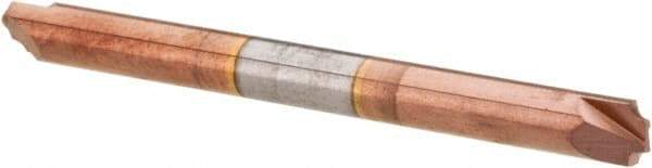 Accupro - 0.025" Radius, 1/8" Mill Diam, 2 Flute Solid Carbide Corner Rounding End Mill - Double End, TiCN Finish, 1-1/2" OAL, 1/8" Shank Diam - Eagle Tool & Supply