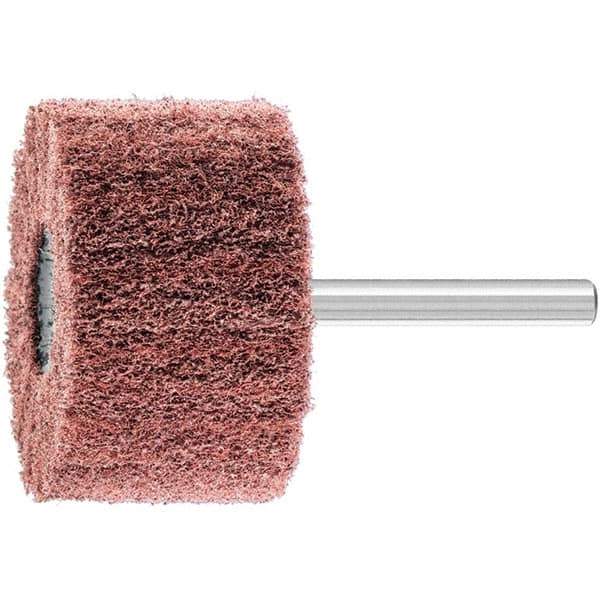 PFERD - 2" Diam x 1-1/4" Face Width, Aluminum Oxide Nonwoven Mounted Flap Wheel - 1/4" Shank Mount, 180 Grit, 12,000 Max RPM - Eagle Tool & Supply