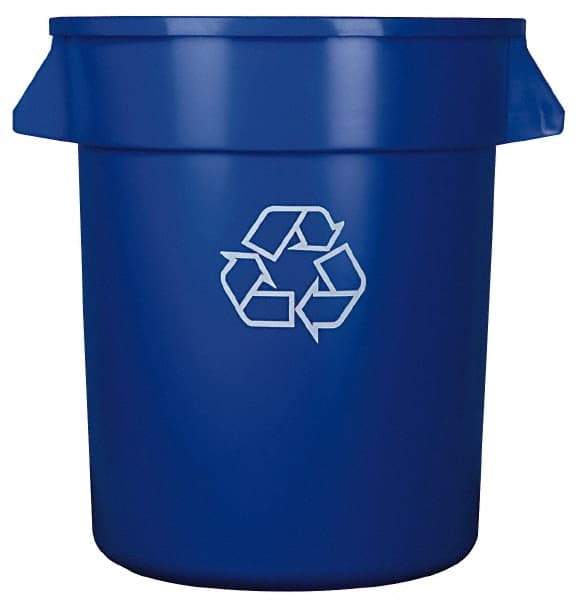 Continental - 20 Gal Blue Round Recycling Container - Polyethylene - Eagle Tool & Supply