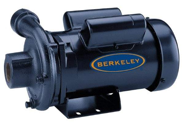 Berkeley - TEFC Motor, 230 Volt, 1 Phase, 2-1/2 HP, Cast Iron Straight Pump - 2 Inch Inlet, 1-1/2 Inch Outlet, 142 Max Head psi, Noryl Impeller - Eagle Tool & Supply