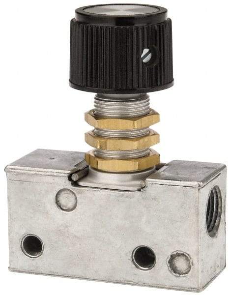 ARO/Ingersoll-Rand - 0.195 CV Rate & 7.5 CFM 3 Way Air Valve - Panel Button, Spring Return, 150 Max psi - Eagle Tool & Supply