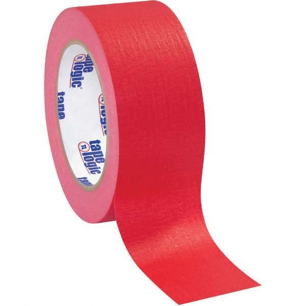 Tape Logic - Pack of (12), 60 Yd Rolls 2" Red Crepe Paper Masking Tape - Eagle Tool & Supply
