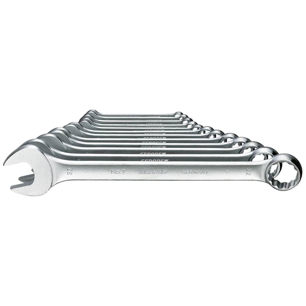 Wrench Sets; Set Type: Combination Wrench Set; Wrench Size: 10 - 32 mm; Material: Vanadium Steel; Finish: Chrome-Plated; Non-sparking: No; Corrosion-resistant: Yes; Ratcheting: No; Head Offset Angle: 15 ™; Includes: 11; 22; 12; 13; 24; 14; 27; 17; 32 mm