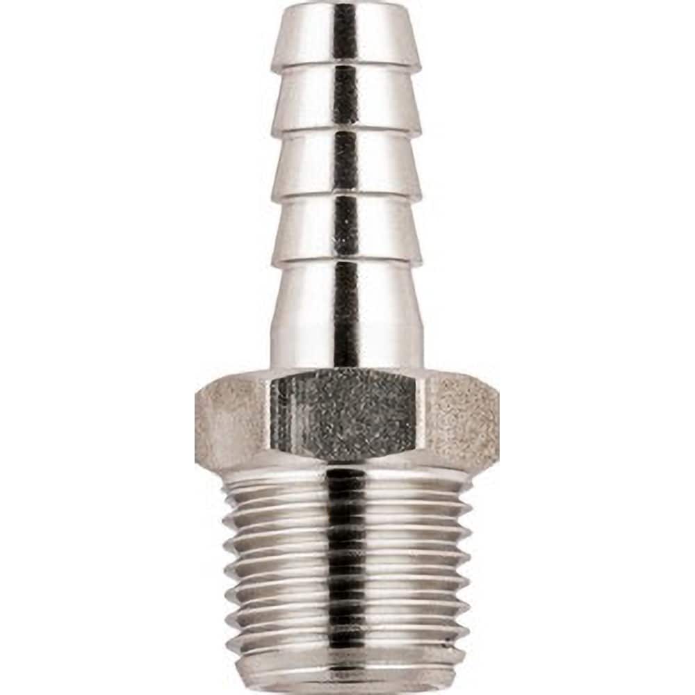 Aignep USA - Stainless Steel Pipe Fittings; Type: Male Hose Barb Adaptor ; Fitting Size: 3/4 ; End Connections: BSPT ; Material Grade: 316L Stainless Steel ; Pressure Rating (psi): 290 - Exact Industrial Supply