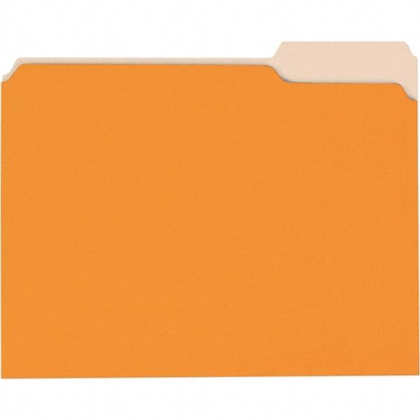 Universal One - 8-1/2 x 11", Letter Size, Orange/Light Orange, File Folders with Top Tab - 11 Point Stock, 1/3 Tab Cut Location - Eagle Tool & Supply