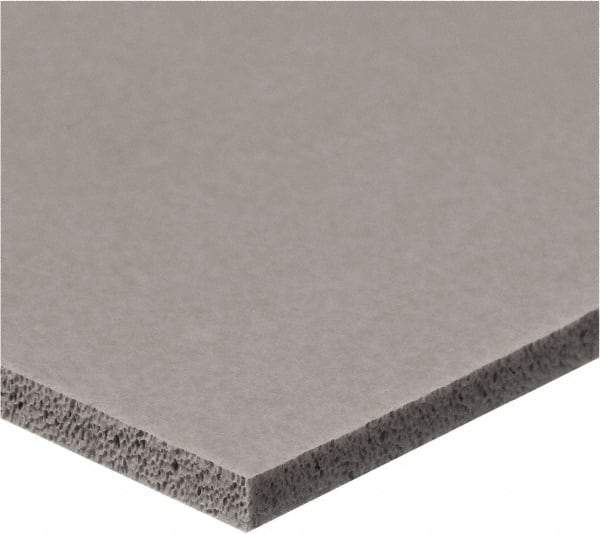 Value Collection - 3/8" Thick x 2" Wide x 6' Long Gray Closed Cell Silicone Foam Rubber Roll - Stock Length, Adhesive Back, -60°F to 400°F - Eagle Tool & Supply