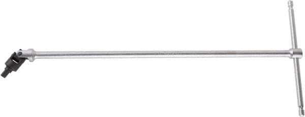 Beta - 4mm Hex, Sliding T-Handle, Swivel Hex Key - 15-1/2" OAL, Steel, Metric System of Measurement - Eagle Tool & Supply